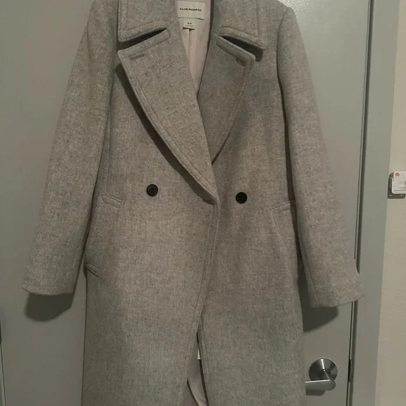 Club Monaco Daylina Light Gray wool Coat - Picture 3 of 6